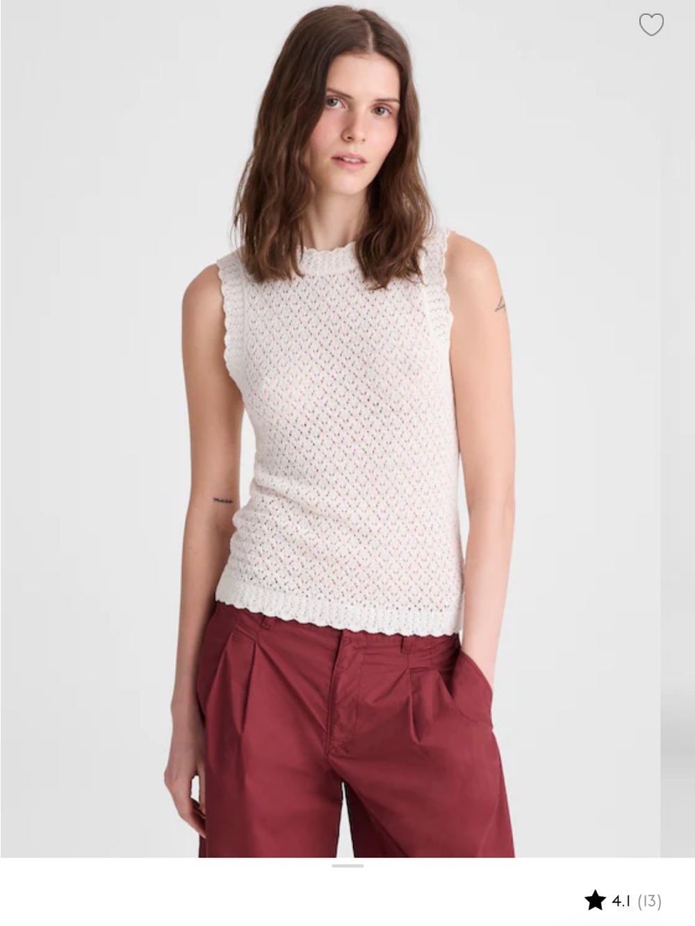 Madewell Pointelle Sleeveless Top - Lighthouse